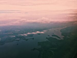 Kayla Briët Instagram - <can you see the unicorn? 🦄> flying over the great lakes region this morning 🌞 some v brief history — the Odawa (also spelled Ottawa): keepers of trade // the Chippewa: keepers of the faith // the Bodewadmi (potawatomi): keepers of the Fire 🌿🔆🔥 the three tribes together are known as The Three Fires who call themselves Neshnabe/Anishnabe — and that all originates here near the Great Lakes, the Algonquin territory. three fires surrounding bodies of water. Coming to this part of the land means something very special to me as an aniishnabe/neshnabe descendant — each time i try and learn more, slowly but surely.