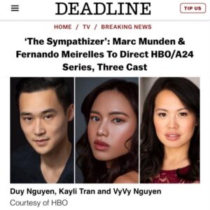Kayli Tran Instagram - Yesssss!! So excited to be working with all the greats! One of my goals this year was to work with @hbo and @a24 because of the amazing stories they’re able to bring to life. I’m so grateful to be joining this family. Working opposite of the legend himself @robertdowneyjr is a huge plus! Can’t wait for the world to see what we got in store. ☺️

A massive thank you to everyone who made this possible!! 🙏

#thesympathizer #hbo #a24 #robertdowneyjr #vietnamese #actor