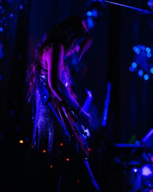 Kazu Makino Instagram - off we go, kicked off in LA which was nerve wrecking as we love them angels so much and the last show will be in London on dec 12. after all we are rewarded with amazing crew…the beautiful backdrop by @mgodoynieto  sets the mood. we hope to see y’all  at the show. my dreamy outfits by one and only @isabelmarant #tour #music #theband #readyornot all pics by @travistrautt
