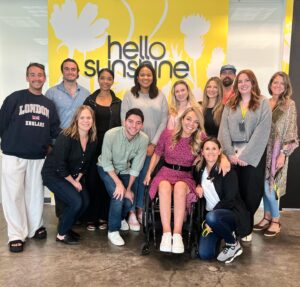 Keely Cat Wells Instagram - If this is a dream, don’t pinch me! ☀️ 

Brainstorming with the BEST people! Being in a room with incredibly talented people plotting and planning, talking about new narratives, breaking barriers and all things disability representation with Hello Sunshine and my unbelievably talented friend and biz partner, Sophie Morgan, is truly a dream come true. 

Like so many people, I came out of hospital craving stories that included accurate, authentic and interesting disability / chronic illness narratives and representation, 

What an amazing opportunity we have to create change. I am so thrilled for this road ahead!

Let’s go! 

@_making_space__ @_making_space_media 

#RepresentationMatters #MakingSpace 

Image description, a large group of team members, including Sophie Morgan & Keely at the Hello Sunshine HQ and in front of a large Hello Sunshine logo.