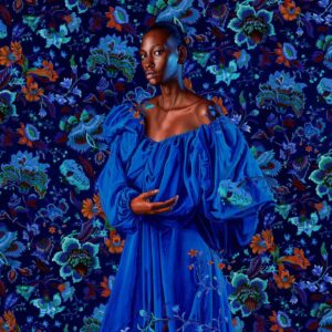 Kehinde Wiley Instagram - @kehindewileyshop  Portrait of Aissatou Dialo Gueye II
2021
Oil on linen
96 x 64 inches @lanre1.ishola collection Lagos, Nigeria #kehindewiley