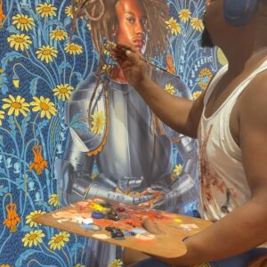 Kehinde Wiley Instagram - Portrait of Jorge Gitoo Wright 6’x8’ oil on linen 2022 #kehindewiley @kehindewiley @kehindewileyshop @blackrocksenegal @seankellygallery