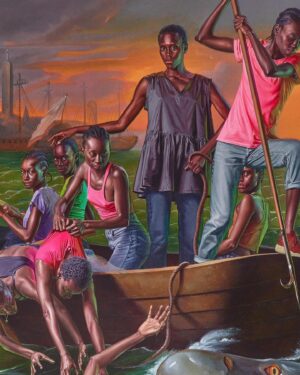 Kehinde Wiley Instagram - After Watson and the Shark 2022 Oil on linen 108 1/4 x 90 1/2 inches #kehindewiley