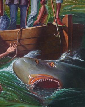 Kehinde Wiley Instagram - After Watson and the Shark 2022 Oil on linen 108 1/4 x 90 1/2 inches #kehindewiley