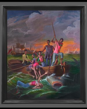 Kehinde Wiley Instagram - After Watson and the Shark 2022 Oil on linen 108 1/4 x 90 1/2 inches #kehindewiley