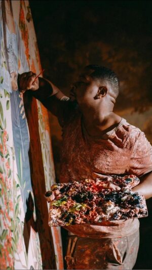 Kehinde Wiley Instagram - My latest exhibition, Colorful Realm, opens Saturday, January 21 at Roberts Projects (@robertsprojects) in LA.

This body of work echoes the traditional techniques and materials found in Japanese nature paintings of the Edo period (c. 1600–1868). So much of my work is about appearance, showing up and being visible and this dance between exploring the vastness of space within the minimality of this technique I find to be an interesting juxtaposition.
