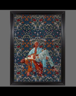 Kehinde Wiley Instagram - Portrait of Tarek Ali Ellis and Michael Morgan 2023 Oil on canvas 85 1/4 x 120 1/16 inches 
#kehindewiley #tefaf @seankellygallery