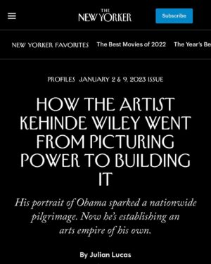 Kehinde Wiley Instagram - @newyorkermag written by @jcljules