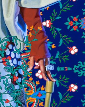 Kehinde Wiley Instagram - Portrait of (Alicia Keys Dean)
2024
Oil on linen
96 x 72 inches. “GIANTS”. Now on view at the Brooklyn Museum……Expansive in their collecting habits, the Deans, both born and raised in New York, champion a philosophy of “artists supporting artists.” The first major exhibition of the Dean Collection, Giants showcases a focused selection from the couple’s world-class holdings. The Brooklyn Museum’s presentation spotlights works by Black diasporic artists, part of our ongoing efforts to expand the art-historical narrative. #brooklynmuseum @brooklynmuseum @aliciakeys