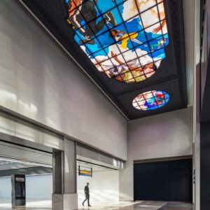 Kehinde Wiley Instagram - Kehinde Wiley, “Go,” 2020. Stained glass with aluminum frame, gypsum molding, steel structure, and LED light panel.

Artist Kehinde Wiley’s site-specific stained-glass installation restages the grandeur of 18th century European ceiling frescoes. Working through the modern Black body, the artist reimagines breakdance at the intersection of the epic and the intimate to offer a nuanced perspective on art history and the broader evolution of culture.

On view beginning January 1, 2021 at Moynihan Train Hall 33rd Street Midblock Entrance Hall, New York.

© Kehinde Wiley. An original work of art commissioned by Empire State Development in partnership with @PublicArtFund for #MoynihanTrainHall Photographer: Nicholas Knight. Image courtesy of #KehindeWiley @SeanKellyNY #EmpireStateDevelopment and #PublicArtFund