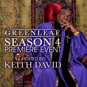 Keith David Instagram - To celebrate the Season 4 premiere of #Greenleaf, I’m hosting a viewing party right here in LA and I want you and a guest to join me! The lucky winner** will receive 2 tickets to the event where you’ll get to watch the premiere episode with me (and some familiar faces😉), as well as complimentary 2-night hotel accommodations. Here’s how you enter:
1️⃣ Follow me on Instagram @silverthroat.
2️⃣ Tag the person (in the comments below) you’ll bring as your  1 if you win.
3️⃣ Tell me why you love Greenleaf.
The entry period starts now and ends Monday, August 19, 2019 at 11:59pm PST. I will announce the winner on Tuesday, August 20. Good luck!
*If you’re a friend or family member of mine, you may not enter.