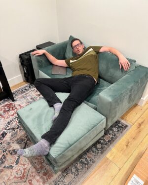 Keith Habersberger Instagram - I redid my music studio space and this couch is dope. I got it from @sabai.design as a social trade but honestly it’s really really nice and I think I would have posted about it anyway. There’s a link in my stories. Good for relaxing, working, chilling, and admiring.