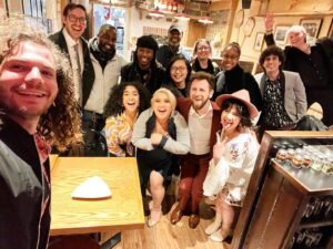 Keith Habersberger Instagram - What a time it’s been. Last night we celebrated the closing of @Lewberger and the Wizard of Friendship at @bardoughnyc. 
This whole thing was a really amazing experience that’s hard to put into words. I got to meet and work with so many incredibly talented people and I’ve learned so much. Thanks to all the people who came from all over the world to see our show. I feel very grateful, proud, and full of delicious pizza.

I ordered too much pizza. Thanks again to them for hosting us last night. ❤️🍕