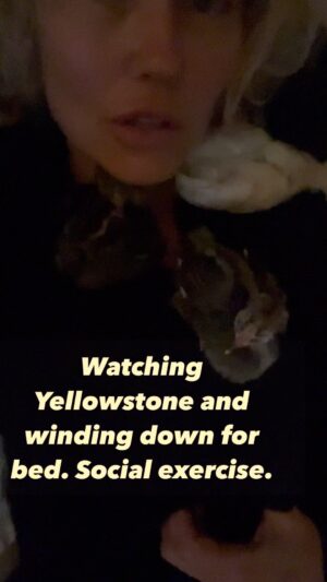 Kelly Carlson Instagram - This is a great exercise with chicks to bond and keeping the social. Also your mom/protector. #chick🐣whisper