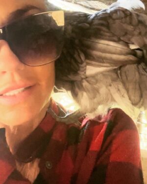 Kelly Carlson Instagram - I’m so in love with this bird ❤️ I swear we had a past life together. Lol Trendy is trending. #trendy