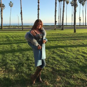 Kelly LeBrock Instagram - Feeling like a million bucks in my new @dawnlevynewyork coat! 👌🏼😍💋 #DawnLevy #KeepitontheDL #californiawinters #newcoatwhodis