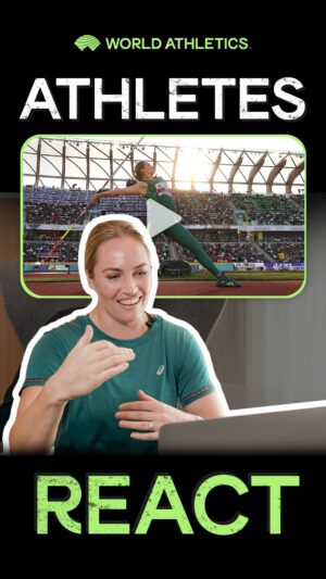 Kelsey-Lee Barber Instagram - Watch as @kelseyleebarber reacts to winning her second #WorldAthleticsChamps 🥇 in the javelin throw 💪

Full Athletes React on Inside Track, link in bio 📲