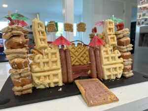 Kelsey Lewin Instagram - we made breakfast castles with my mom @disheswithdana and it somehow turned out kinda good actually???