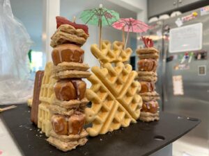 Kelsey Lewin Instagram - we made breakfast castles with my mom @disheswithdana and it somehow turned out kinda good actually???