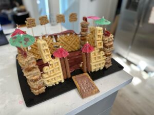 Kelsey Lewin Instagram - we made breakfast castles with my mom @disheswithdana and it somehow turned out kinda good actually???