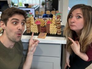 Kelsey Lewin Instagram - we made breakfast castles with my mom @disheswithdana and it somehow turned out kinda good actually???