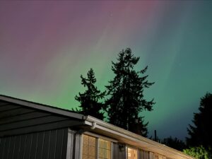 Kelsey Lewin Instagram - Aurora Borealis? At this time of year, at this time of day, in this part of the country, localized entirely within your backyard?