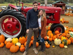 Kelsey Lewin Instagram - pumpkins and apple cannons and a big cowboy chicken