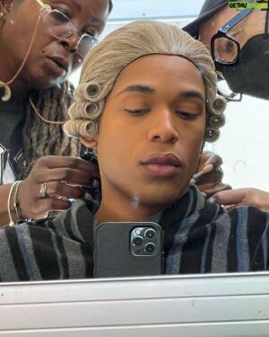 Kelvin Harrison Jr. Instagram - @chevaliermovie bts pt. 1 
title: “i love you, lot”

ronke, ronald, auntie k

in theaters APRIL 21 !!!