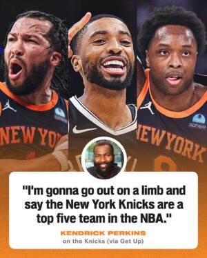 Kendrick Perkins Instagram - @kendrickperkins says the Knicks are the biggest threat to the Celtics in the Eastern Conference 👀 (via @getupespn)