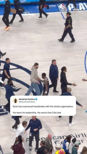 Kendrick Perkins Instagram - Kyrie Irving makes sure he gives a high five to everyone before leaving the court.

(via _abigaiiiil/X, h/t @kendrickperkins)