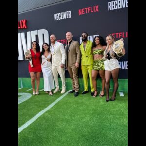 Kenneth Crawford Instagram - Very excited for the new series “Receiver” on Netflix!
Met some new people, saw some familiar faces and it was all a great time. 
Exciting times ahead and glad we were able to witness the premiere all before we join the Netflix family in January. 
Make sure you stream all episodes of the new series “RECEIVER” exclusively on @netflix.

All green styled by…ME