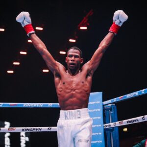 Kenny Ojuederie Instagram - BIG W!!! BACK IN BUSINESS!!! THROUGH TO THE SEMI FINALS!!! 🥊💨💥 @kingpynboxing