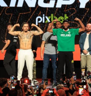 Kenny Ojuederie Instagram - WEIGH IN DONE ✅ TUNE IN TOMORROW FOR MY FIGHT 🥊💥 LIVE ON DAZN. THE SHOW STARTS AT 7PM GMT. SMOKE SEASON 😤💨