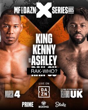 Kenny Ojuederie Instagram - BACK IN THE RING MARCH 4th at TELFORD, UK. SEE YOU SOON @ashley_raksu 😤😤 For tickets visit MisfitsBoxing.com or Tune in on @daznboxing to watch. @misfitsboxing @mf_daznxseries @mamstaylor @sauerlandbros