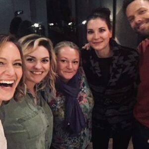 Kerry Bishé Instagram - HAPPILY the movie comes out today. Would have just been a buncha jokers in a house without our stellar CREW who made us and the movie look completely rad #HappilyMovie @chlotown @realadambricker @abigailbradley @bdgrabinski @joelmchale @kerrybishe @paulscheer @breckinmeyer @nataliezea @nataliemoralesloves @kirbyhowellbaptiste @saban_films