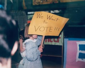Kerry Bishé Instagram - Mrs Banks the Sister Suffragette in Mary Poppins when I was five years old. Currently making my voting day plan. What’s yours?