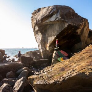 Kevin Jorgeson Instagram - Commitment...to an objective...to the process...to improving...to taking the risk. I think that’s what I love most about climbing. Highballs have a special relationship with commitment. 10 years after Ambrosia, it was awesome to feel the fire for highball bouldering again thanks to this stunning line in Salt Point State Park. I’m gonna spend a few posts going back in time and share what led me to highballs to begin with, how they ultimately pushed me to find a new discipline of climbing, and come full circle with some send photos of the new line. Really though, I’m just buying time cause I can’t think of a name for this thing haha. Either way, enjoy. 📷 @kaare_iverson_photography