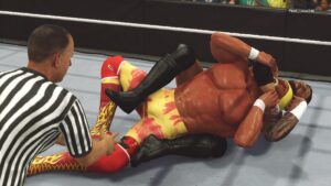 Kevin Kesar Instagram - Eat your vitamins,
Eat your elbows to the back of the head,
And get blackout strangled under the big bright lights.

Fall & Pray… brother. @wwegames 

#WWE #WWE2K24 #HulkHogan #KarrionKross