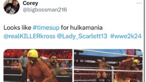 Kevin Kesar Instagram - Eat your vitamins,
Eat your elbows to the back of the head,
And get blackout strangled under the big bright lights.

Fall & Pray… brother. @wwegames 

#WWE #WWE2K24 #HulkHogan #KarrionKross