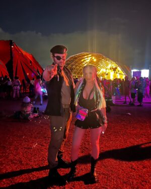 Kevin Kesar Instagram - A rave vet takes her metal head husband to Forbidden Kingdom to see Excision. 🏰 

SWIPE ➡️

Huge thank you to @a.nicole_jackson and @goddesskrownzbeauty for the gorgeous festival braids! ❤️

#ForbiddenKingdom #Excision