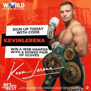 Kevin Lerena Instagram - Giveaway time ⏰ Sign up now for a chance to win with WSB using my code “ KEVINLERENA ”… Prizes include hampers, signed gloves PLUS a R500 betting voucher for the FIRST 20 newly signed-up WSB users 🥊 Sign up now SHOW ME YOU NEWLY SIGNED ( screenshot ) and I will give you a R500 betting voucher 🎲 || @world_sports_betting 🔥 📸 @photography_by_katja_kruger