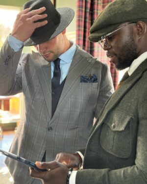 Kevin Lerena Instagram - Let your attire speak volumes 📣 A well-tailored suit is to women what lingerie is to men ! Big day today the HWB Durban July 🏇 Dressed by the best @frankbespoke