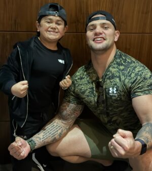 Kevin Lerena Instagram - Pre flight chills with @abdu_rozik 🥶 Proudly WBC family 🔰