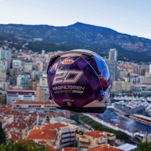Kevin Magnussen Instagram - Standing out on the streets of Monaco 👌🇲🇨

Kevin’s special edition helmet for a very special race! 🏁

#HaasF1 #MonacoGP