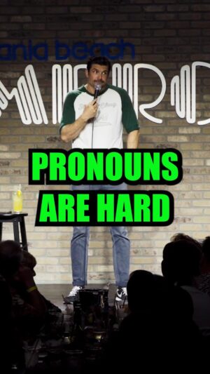 Kevin McNamara Instagram - Trying to guess people’s pronouns is dangerous these days. Now I just address everyone as you. 
•
Comment safer general terms
•
#comedy #standup #laugh #standupcomedy #jokes #haha #happy #vibes #positivevibes #lol