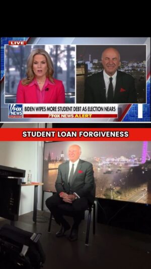 Kevin O'Leary Instagram - Not only is forgiving student debt unfair and Un-American, it’s also inflationary! This is free helicopter money from the sky when we’re trying to tame inflation. This makes a lot of independent voters really unhappy.