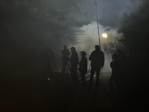 Kevin Sorbo Instagram - On the set in Montana where I shot a zombie movie. I snapped this picture of the camera crew. Kinda cool.