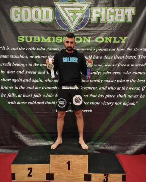 Khadzhimurat Bestaev Instagram - Gi & NoGi Blue Belt 205 lb Division 
Champ Champ 🥇🥇 Submission Only. 
First Time Competing at BJJ Tournament, had much Fun. 
Also Congrats to my brother @oleg7ossetian for taking 🥇

Впервые выступал на турнире по БЖЖ Ги и НоГи среди Синих поясов в 93кг, забрал 2 золота, удушающие болевые только, было прикольно. 

@suckerpunchent 
@coachdannymolina 
@scotty_do1 
@skywalker101boxing 
@soldiersports.us 
@renzograciebayridge 

#khadzhibest #bjj #bjjgi #nogi #nogigrappling #tournament #doublegold #doublechamp #champchamp #champion #fun  #submission