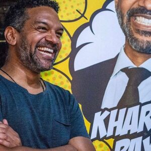 Khary Payton Instagram - Two things I love: Taking a picture in front of a picture of myself and Alanna Masterson’s right leg. The left one has a haughty arrogance I find off-putting.