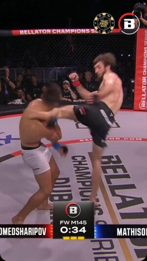 Khasan Magomedsharipov Instagram - MAGOMEDSHARIPOV WITH THE STYLE POINTS! 💥

Khasan Magomedsharipov with a lovely combination of kicks! 

#BellatorDublin | LIVE NOW on MAX
🌍 bellator.com/watch